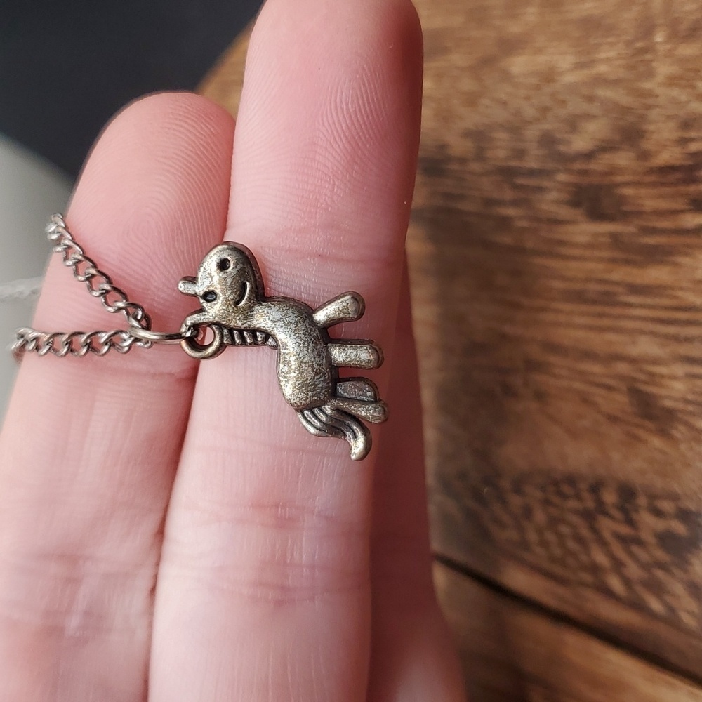 N2912 sterling pony necklace‎ horse equestrian animal lover jewelry